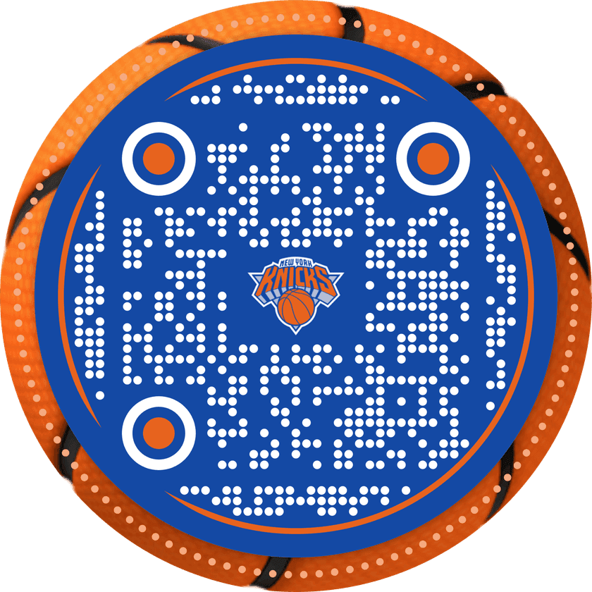 Knicks themed KuikCode QR code example