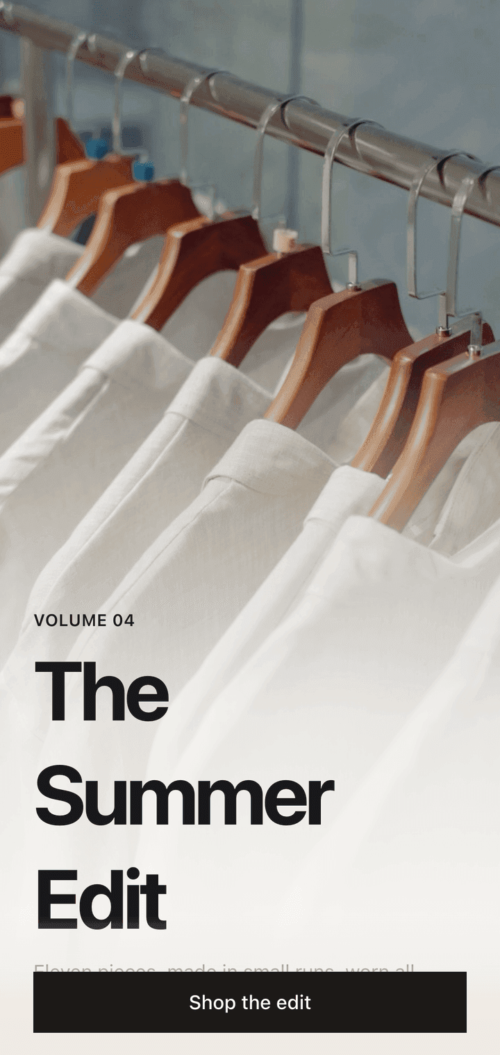 A KuikCode landing page showing a fashion lookbook gallery