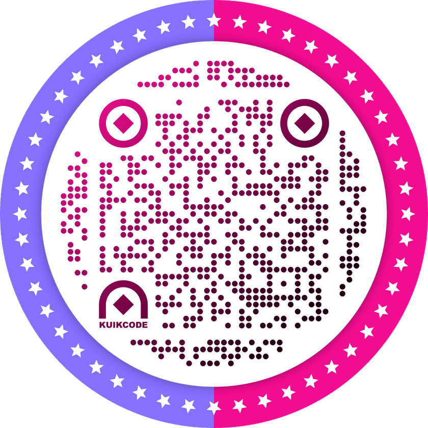 Purple and pink KuikCode QR code example