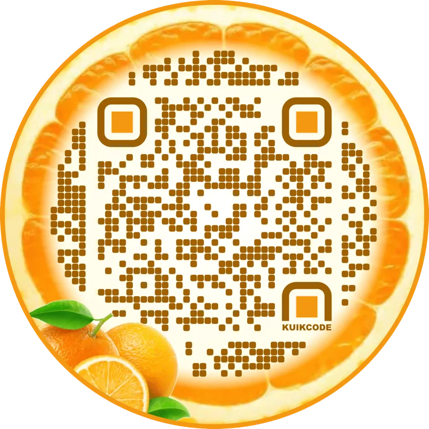 Orange slice KuikCode QR sticker