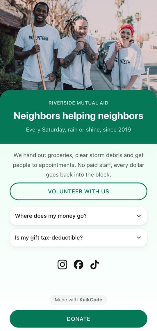 Nonprofit KuikPage template
