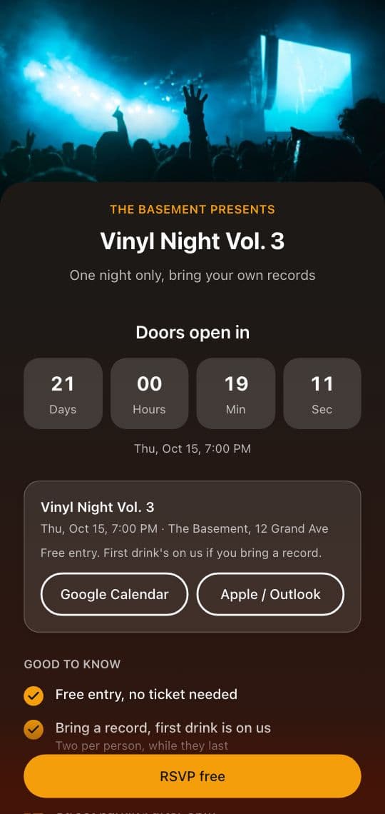 Event KuikPage template