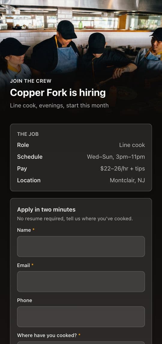 We're Hiring KuikPage template
