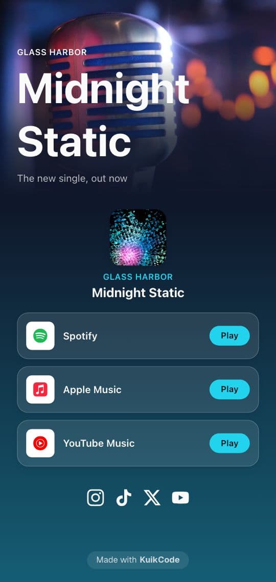 Music Drop KuikPage template