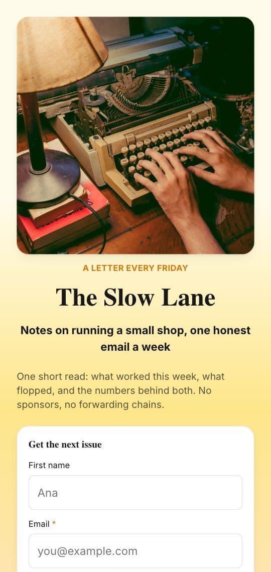 Newsletter Signup KuikPage template