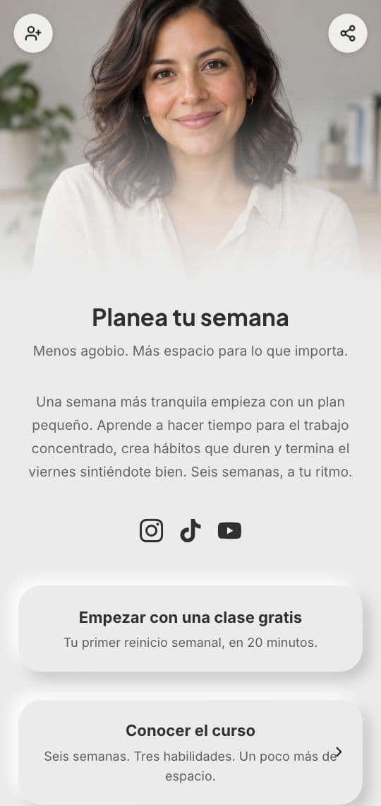 Plantilla de KuikPage Curso en línea en un teléfono