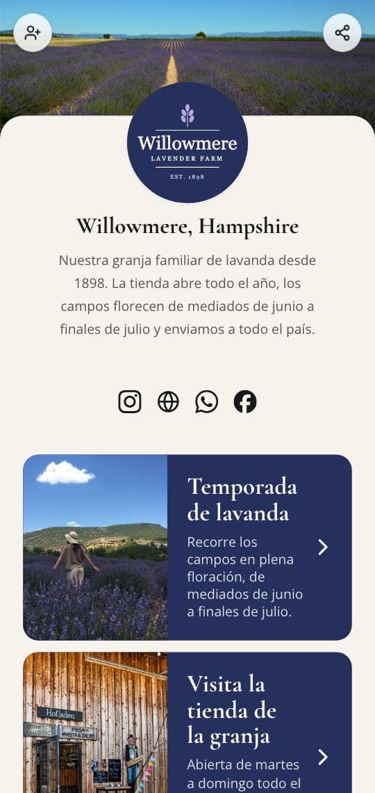 Plantilla de KuikPage Links de granja