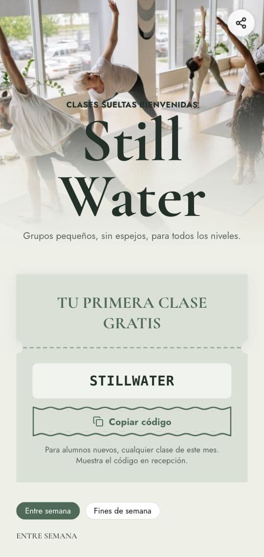 Plantilla de KuikPage Horario de clases