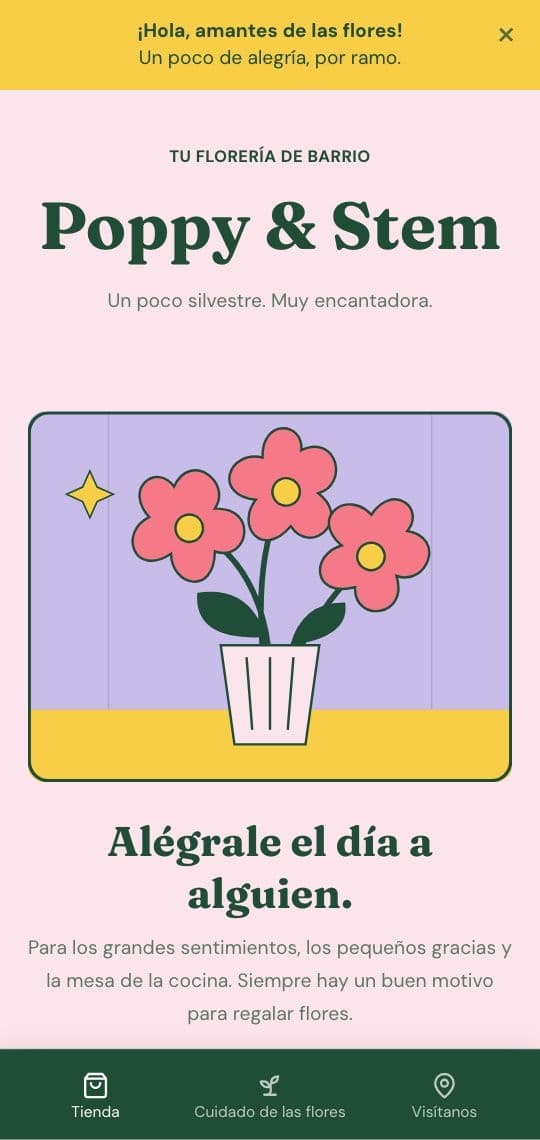 Plantilla de KuikPage Florería