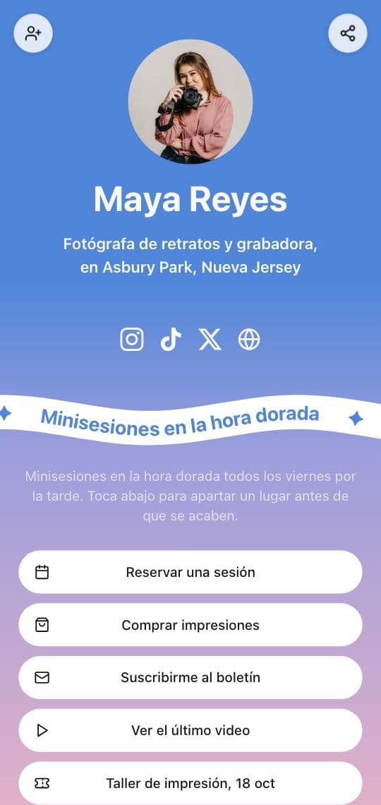 Plantilla de KuikPage Link en la bio