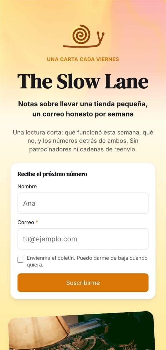 Plantilla de KuikPage Suscripción al boletín