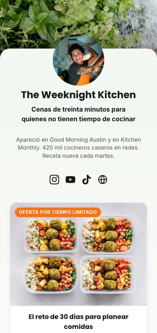 Plantilla de KuikPage Ofertas de creador