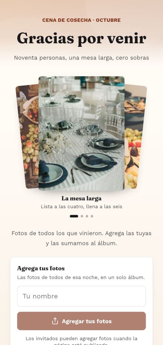 Plantilla de KuikPage Resumen del evento