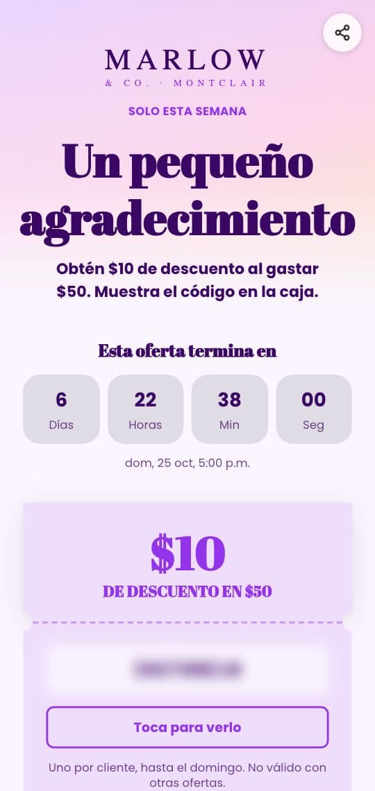 Plantilla de KuikPage Oferta de tienda en un teléfono