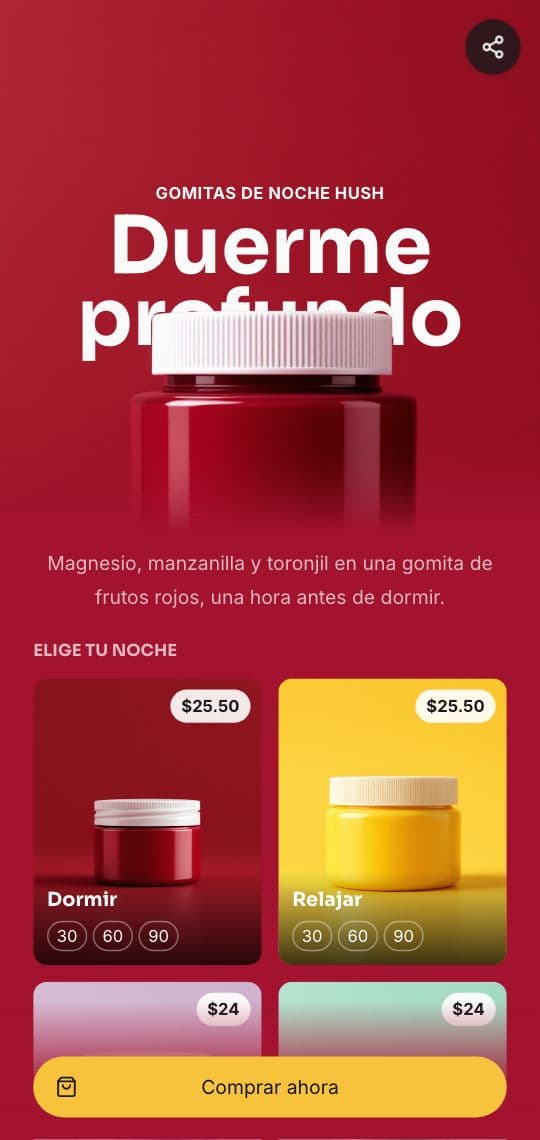 Plantilla de KuikPage Gomitas para dormir en un teléfono