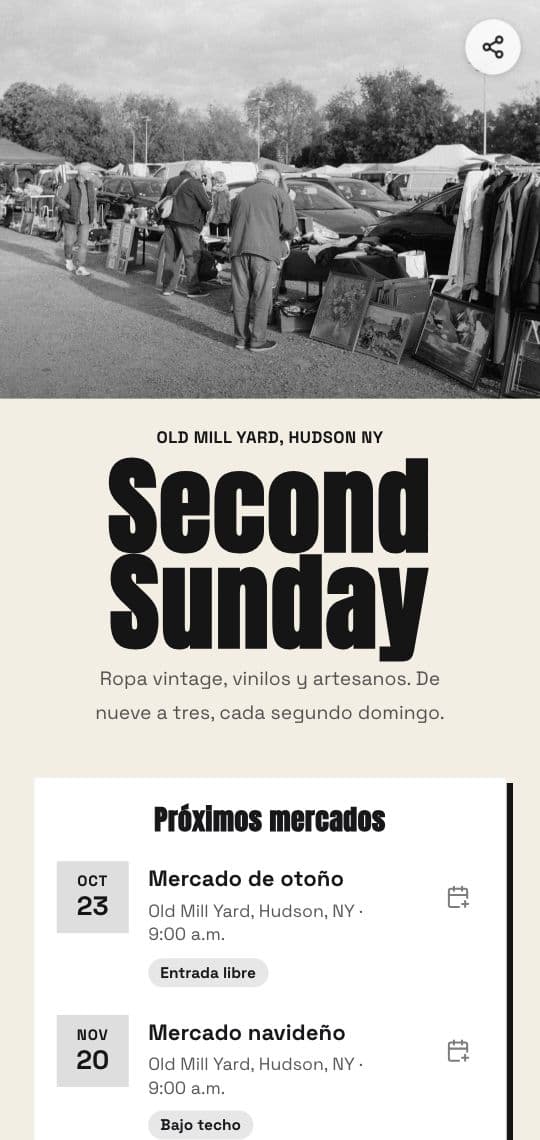 Plantilla de KuikPage Mercado vintage