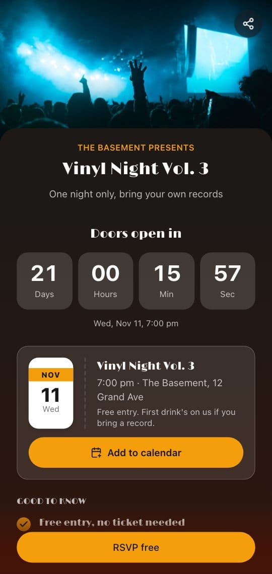 Event KuikPage template