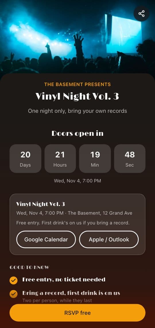 Event KuikPage template