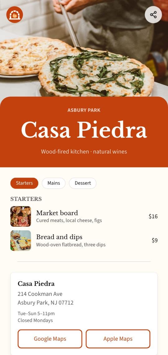 Restaurant Menu KuikPage template