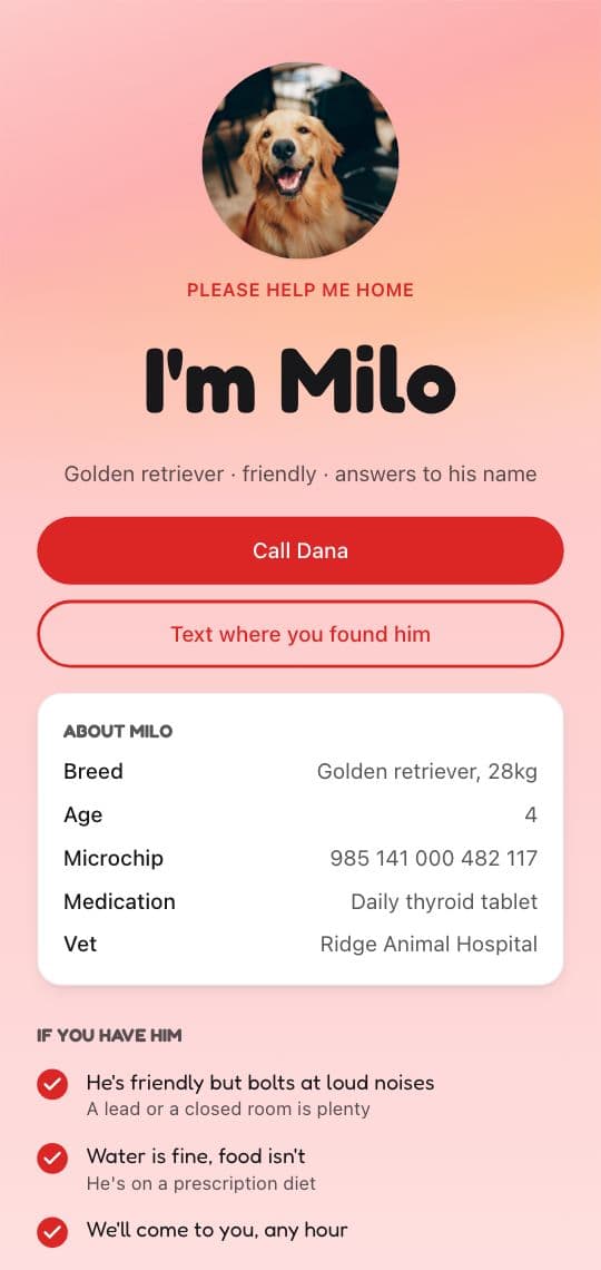 Pet ID KuikPage template