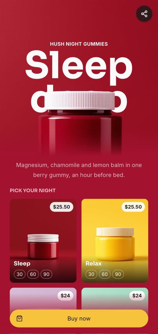 Sleep Gummies KuikPage template on a phone