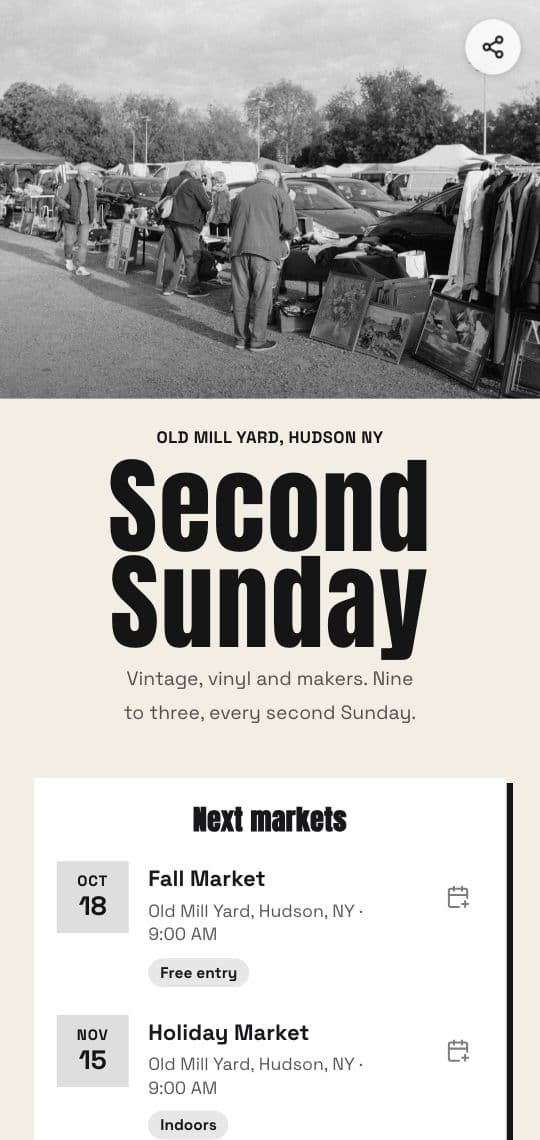 Vintage Market KuikPage template